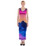 Outrun-vaporwave-hd-wallpaper-preview Fitted Maxi Dress