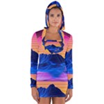 Outrun-vaporwave-hd-wallpaper-preview Long Sleeve Hooded T-shirt