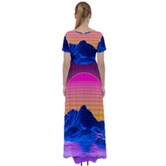 High Waist Short Sleeve Maxi Dress 