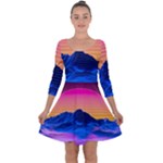 Outrun-vaporwave-hd-wallpaper-preview Quarter Sleeve Skater Dress