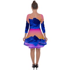 Quarter Sleeve Skater Dress 
