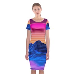 Classic Short Sleeve Midi Dress Front Classic Short Sleeve Midi Dress Front