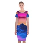 Outrun-vaporwave-hd-wallpaper-preview Classic Short Sleeve Midi Dress