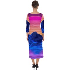 Quarter Sleeve Midi Bodycon Dress 