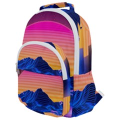 Rounded Multi Pocket Backpack 