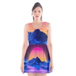 Outrun-vaporwave-hd-wallpaper-preview Scoop Neck Skater Dress