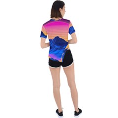 Asymmetrical Short Sleeve Sports T-Shirt 