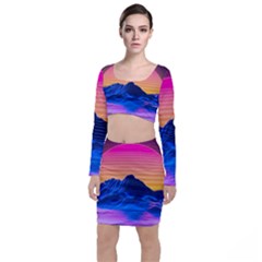 Long Sleeve Crop Top & Bodycon Skirt Set 