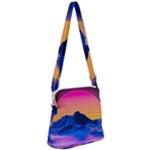 Outrun-vaporwave-hd-wallpaper-preview Zipper Messenger Bag