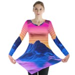 Outrun-vaporwave-hd-wallpaper-preview Long Sleeve Tunic 