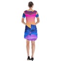 Short Sleeve V-neck Flare Dress 
