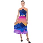 Outrun-vaporwave-hd-wallpaper-preview Midi Tie-Back Chiffon Dress