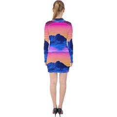 V-neck Bodycon Long Sleeve Dress 