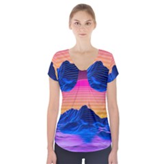 Short Sleeve Front Detail Top 