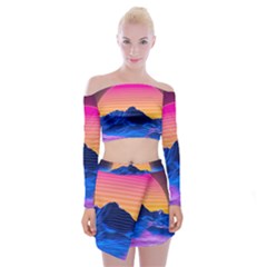 Off Shoulder Top with Mini Skirt Set 