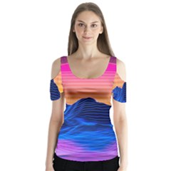 Butterfly Sleeve Cutout T-Shirt  