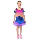 Kids  Short Sleeve Velvet Dress 