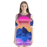 Outrun-vaporwave-hd-wallpaper-preview Shoulder Cutout Velvet One Piece