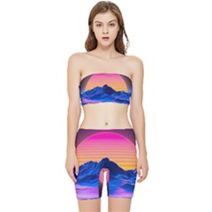 Stretch Shorts and Tube Top Set 