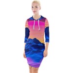 Outrun-vaporwave-hd-wallpaper-preview Quarter Sleeve Hood Bodycon Dress