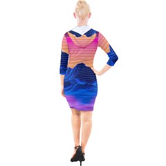 Quarter Sleeve Hood Bodycon Dress 