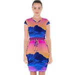 Outrun-vaporwave-hd-wallpaper-preview Capsleeve Drawstring Dress 
