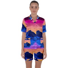 Satin Short Sleeve Pajamas Set 