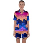Outrun-vaporwave-hd-wallpaper-preview Satin Short Sleeve Pajamas Set