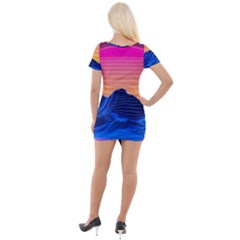 Short Sleeve Asymmetric Mini Dress 
