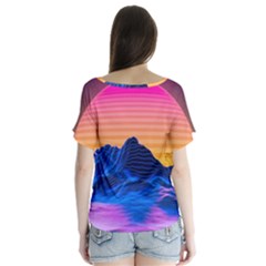 V-Neck Flutter Sleeve Top 