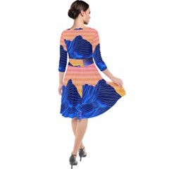 Quarter Sleeve Waist Band Dress 