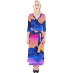 Outrun-vaporwave-hd-wallpaper-preview Quarter Sleeve Wrap Maxi Dress