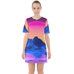 Sixties Short Sleeve Mini Dress 