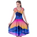 Cap Sleeve Wrap Front Dress 