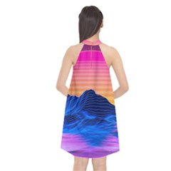 Halter Neckline Chiffon Dress  