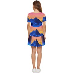 Tiered Short Sleeve Babydoll Dress 