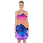 Outrun-vaporwave-hd-wallpaper-preview Ruffle Detail Chiffon Dress