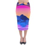 Outrun-vaporwave-hd-wallpaper-preview Velvet Midi Pencil Skirt