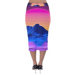 Velvet Midi Pencil Skirt 