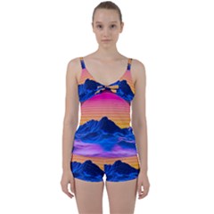 Tie Front Two Piece Tankini 