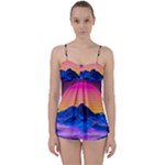 Outrun-vaporwave-hd-wallpaper-preview Babydoll Tankini Set