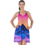 Outrun-vaporwave-hd-wallpaper-preview Show Some Back Chiffon Dress