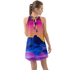 Halter Tie Back Chiffon Dress 