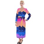 Outrun-vaporwave-hd-wallpaper-preview Velvet Maxi Wrap Dress