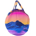 Outrun-vaporwave-hd-wallpaper-preview Giant Round Zipper Tote