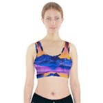 Outrun-vaporwave-hd-wallpaper-preview Sports Bra With Pocket