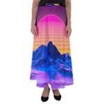 Outrun-vaporwave-hd-wallpaper-preview Flared Maxi Skirt