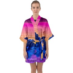 Half Sleeve Satin Kimono  