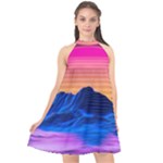 Outrun-vaporwave-hd-wallpaper-preview Halter Neckline Chiffon Dress 