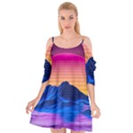 Outrun-vaporwave-hd-wallpaper-preview Cutout Spaghetti Strap Chiffon Dress